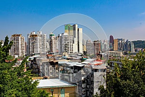 The Macau city view, sunny day, blue sky