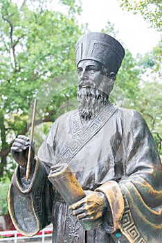 Matteo Ricci's statue in Historic Centre of Macau. a famous Historic Sites in Macau. photo