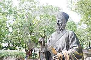 Matteo Ricci's statue in Historic Centre of Macau. a famous Historic Sites in Macau. photo