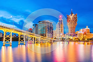 Macau, downtown city skyline, cityscape of China