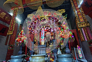 Macau Inner Harbor Fuk Tak Chi Chinese Temple Interior Design Antique Furniture Macao Religious Architecture Buddism