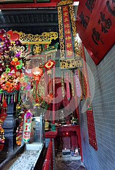 Macau Inner Harbor Fuk Tak Chi Chinese Temple Interior Design Antique Furniture Macao Religious Architecture Buddism