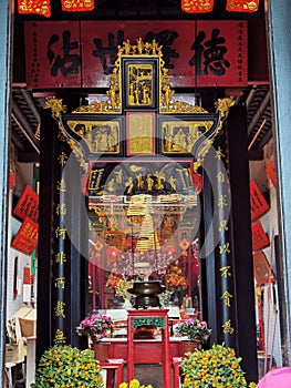 Macau Inner Harbor Fuk Tak Chi Chinese Temple Interior Design Antique Furniture Macao Religious Architecture Buddism