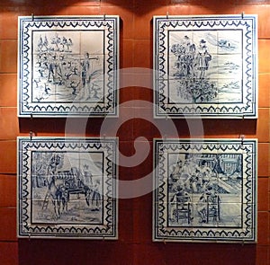 Macau Macao Portugal Vineyard History of Wine Port Portuguese Azulejos Ceramic Tiles Porcelain Macau Mosaic Macao Mosaico photo