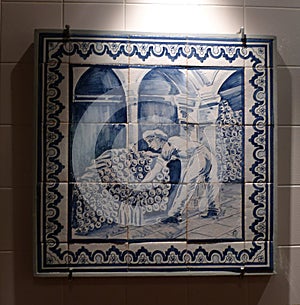 Macau Macao Portugal Vineyard History of Wine Port Portuguese Azulejos Ceramic Tiles Porcelain Macau Mosaic Macao Mosaico photo