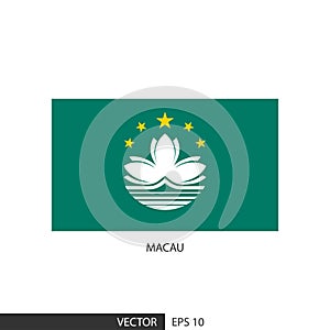 Macau square flag on white background and specify is vector eps10