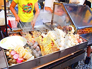 Macao calles comida de pie 
