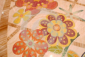 Macau Wynn Palace Hotel floral mosaic tiles