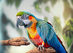 macaw parrot on green nature