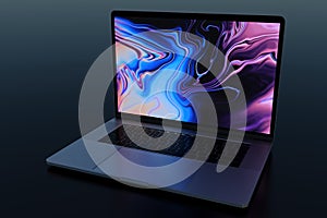 MacBook Pro 15`` similar laptop computer in dark scene