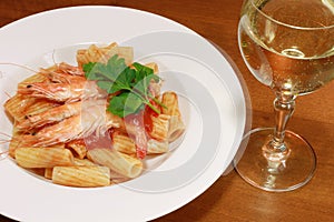 Maccaroni with shrimp