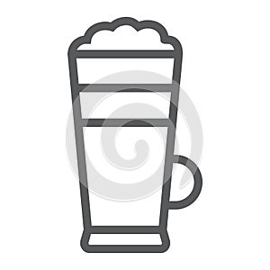 Macchiato line icon, coffee and cafe, cream photo