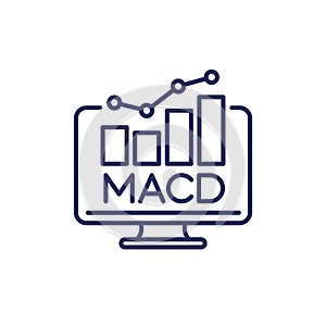 MACD trading indicator line icon