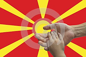 Macedonia flag, intergration of a multicultural group of young people