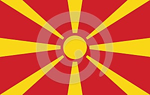 Macedonia Flag vector illustration. Macedonia Flag. National Flag of Macedonia