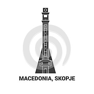 Macedonia, Skopje travel landmark vector illustration