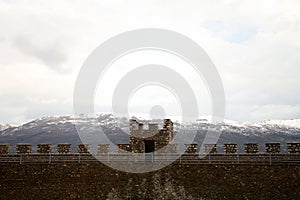Macedonian Balkans and crenellation of fort photo