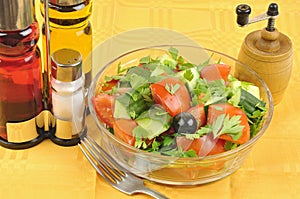 Macedonian salad arrangement