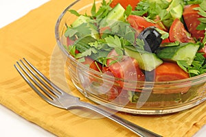 Macedonian salad close up