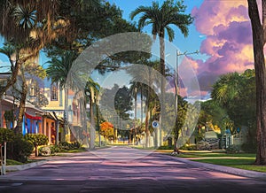 Macfarlane Park neighborhood in Tampa, Florida USA.