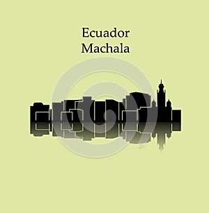 Machala, Ecuador city silhouette