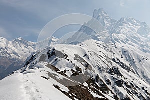 Machapuchare peak in Annapurna Conservation Area photo