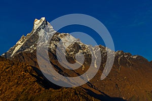 Machapuchare Nepal mountain peak