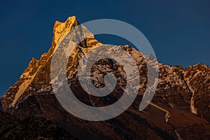 Machapuchare Nepal mountain peak