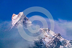 Machapuchare Nepal mountain peak