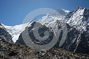 Machapuchre Fish tail mountain peak, Annapurna trek, Pokhara,