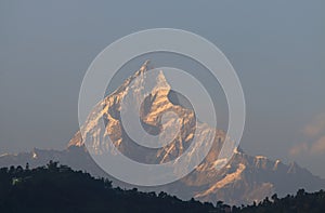 Machhapuchhre Himalaya mountain landscape Annapurna Pokhara Nepal photo