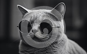 Machine Age Cat With Sunglasses
