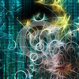 Machine binary and human visage