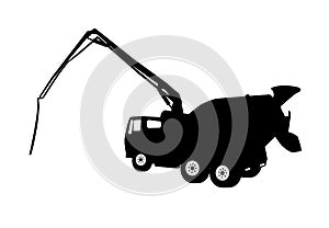 Machine Concrete Pump. Vector Illustration