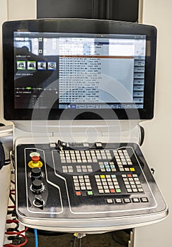 machine control panel with numerical control and touch screen display