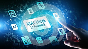 Machine Deep learning algorithms, Artificial intelligence AI , Automation and modern technology in business as concept.