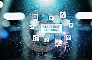 Machine Deep learning algorithms, Artificial intelligence AI , Automation and modern technology in business as concept.