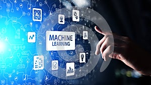 Machine Deep learning algorithms, Artificial intelligence AI , Automation and modern technology in business as concept. photo