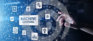 Machine Deep learning algorithms, Artificial intelligence, AI, Automation and modern technology in business as concept.