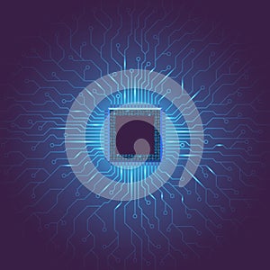 Machine deep learning technology background template. EPS 10