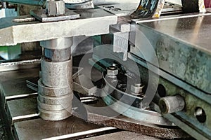 Machine for drilling metal products. The concept of the metalworking industry. Workshop for the production of tools