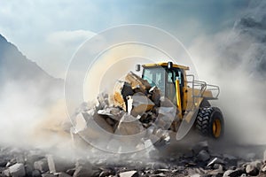 Machine earth yellow tractor mover bulldozer heavy machinery industrial vehicle construction work equipment