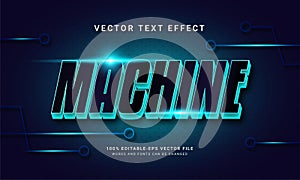 Machine editable text effect with blue color