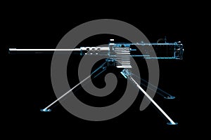 Machine Gun (3D xray blue)