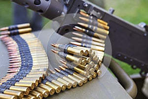 Machine gun with ammunition belt