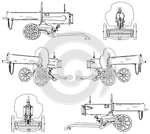 Machine Gun Maxim Vector 01