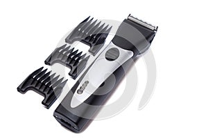 The machine for a hairstyle. Barbershop. Hair clippers isolated on white background