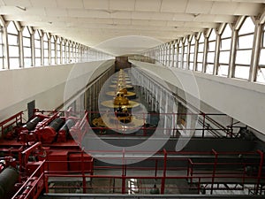 Machine hall of the Nurek hydroelectric