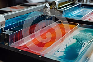 A machine that has a colorful ink on it AI generation