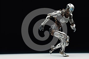 machine humanoid technology future robot intelligence artificial fast running Cyborg